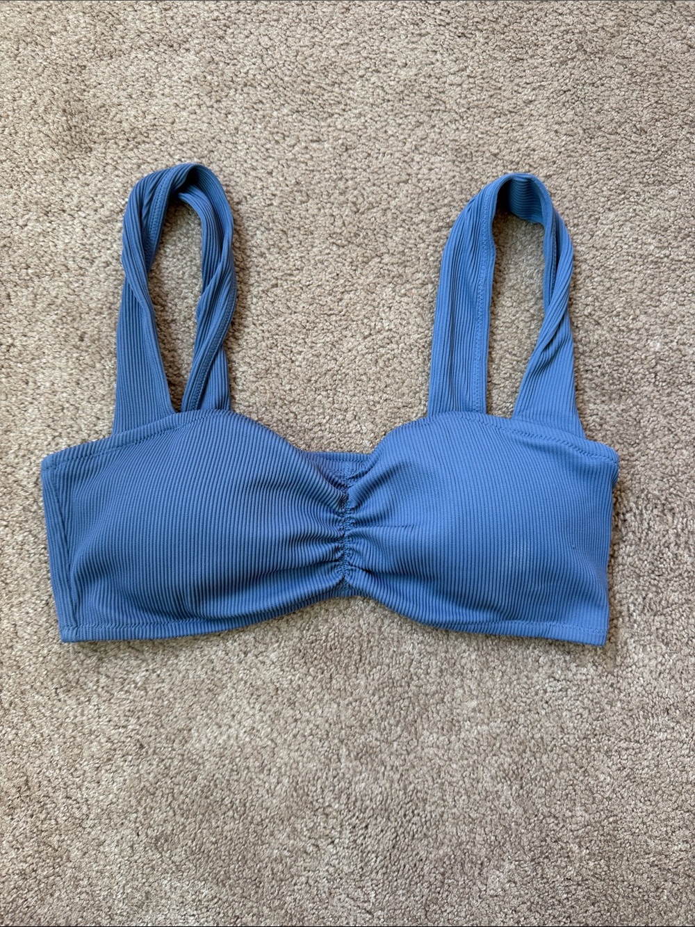 Aerie Ribbed Blue Bikini Top